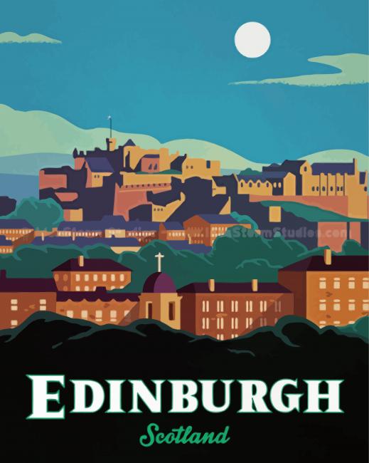 Edinburgh Scotland Poster Paint By Numbers