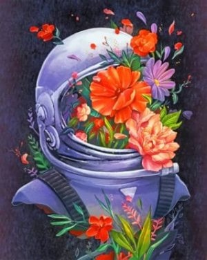 Floral Astronaut Paint By Numbers