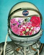Floral Nasa Astronaut Paint By Numbers