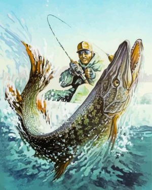 Fly Fishing Fisher man paint by numbers