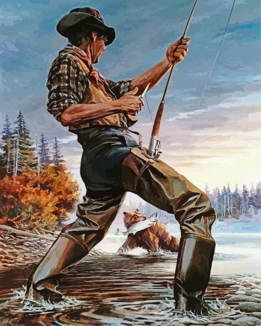 Fly Fishing Man Paint By Numbers