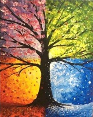 Four Season Tree Paint By Numbers