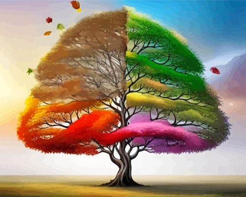 Four Seasons Tree pain by numbers