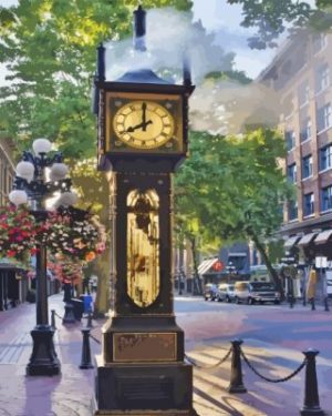 Gastown Steam Clock paint by numbers