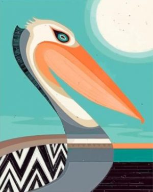 Geometrical Pelican Paint By Numbers