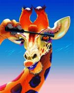 Giraffe Doing Makeup Paint By Numbers