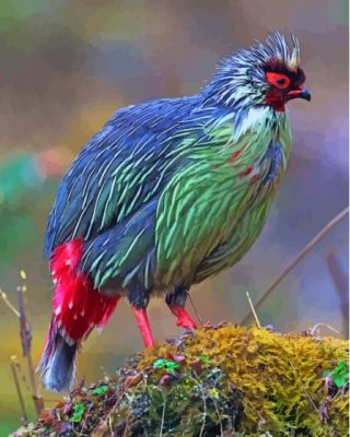 Green And Red Blood Pheasant Paint By Number