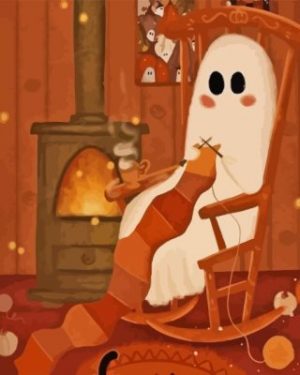 Halloween Ghost Knitting Paint By Numbers