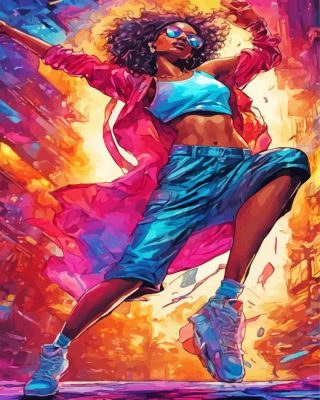 Hip Hop Dancer Girl paint by numbers