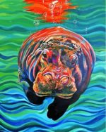 Hippo Underwater Paint By Numbers