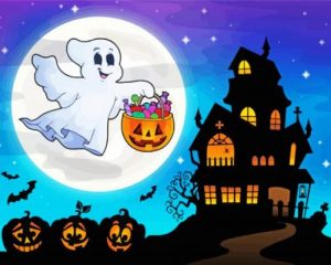 Illustration Halloween Ghost Paint By Numbers