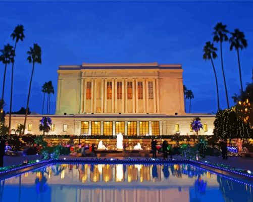 Lds Mesa Temple paint by numbers