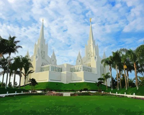 Lds San Diego California Temple Paint By Numbers