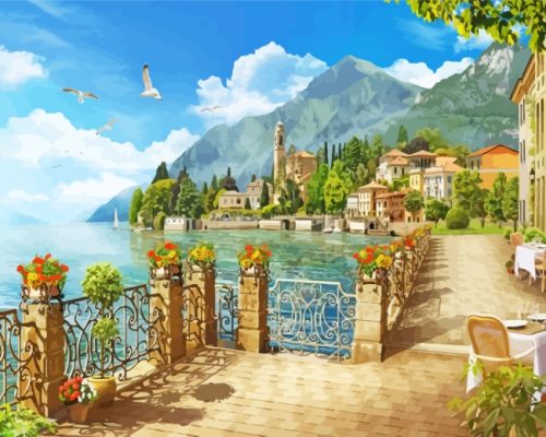 Lake Como Italy Landscape Paint By Numbers