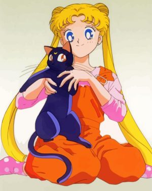 Luna And Sailor Moon Manga paint by number
