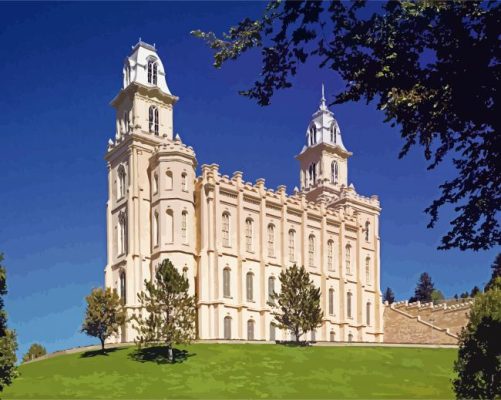 Manti Itah Lds Temple paint by numbers
