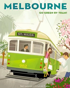 Melbourne Tram Poster Paint By Number