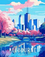 Melbourne Australia Poster Paint By Number