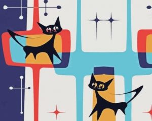 Mid Century Cats Paint By Numbers