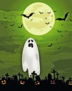 Moonlight Halloween Ghost paint By Numbers