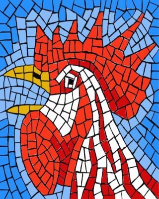 Mosaic Rooster paint by number
