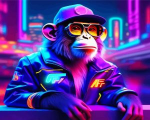 Neon Chimpanzee Paint By Number