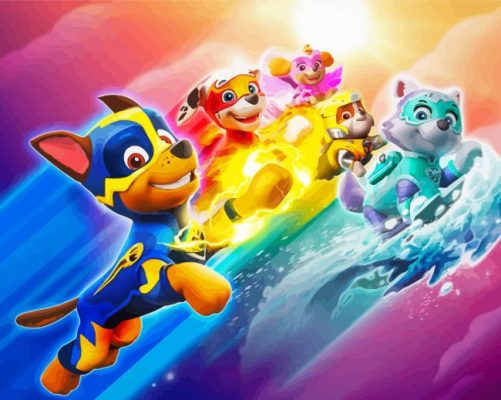 Paw Patrol Mighty Pups Paint By Number