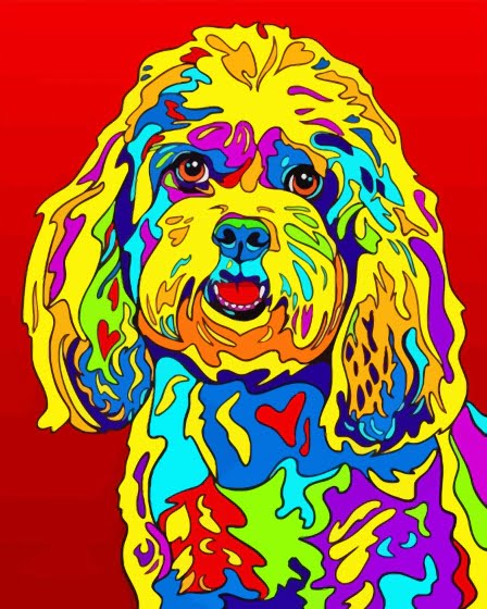 Rainbow Pop Art Cockapoo Paint By Number
