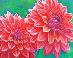 Red Blooming Dahlias Paint By Number