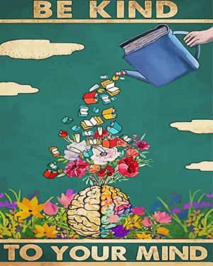 Retro Be Kind To Your Mind paint by numbers