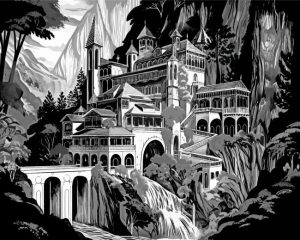 Black And White Rivendell Paint By Number