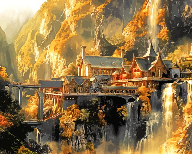 Rivendell Landscape Art Paint By Number