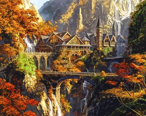 Rivendell LOTR Landscape Paint By Number
