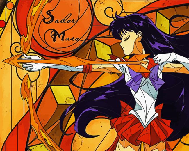 Sailor Mars Anime Girl Paint By Number