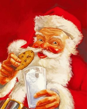 Santa Eating Cookies Paint By Number
