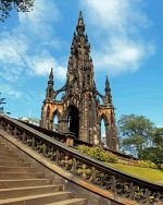 Scott Monument Princes Street Gardens Edinburgh paint by numbers