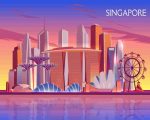 Singapore Skyline Illustration Paint By Number