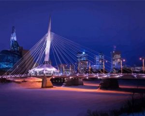Snowy Winnipeg Bridge Paint By Numbers
