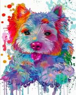 Splatter Colorful Westie Paint By Number
