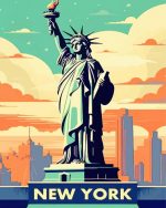 Statue of liberty poster paint by numbers