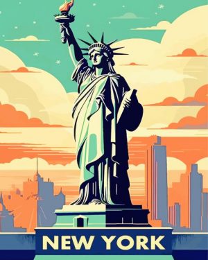 Statue of liberty poster paint by numbers
