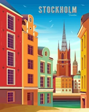 Sweden Stockholm Poster Paint By Number