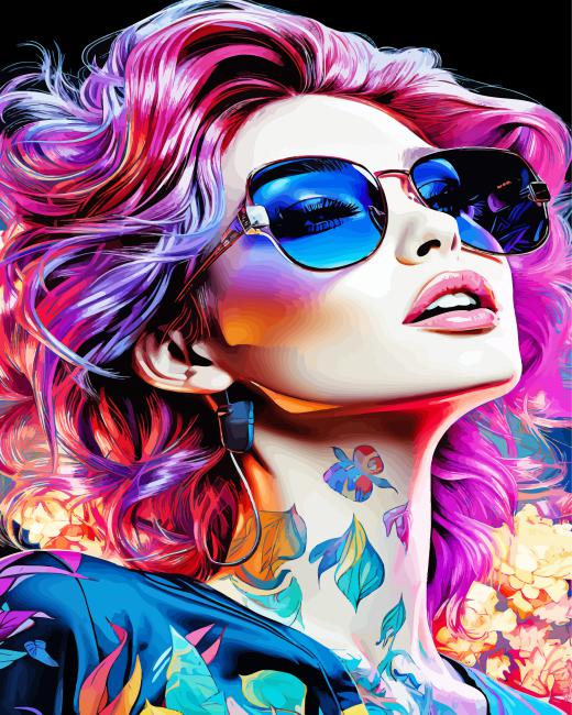 Stylish Tattooed Girl paint by numbers