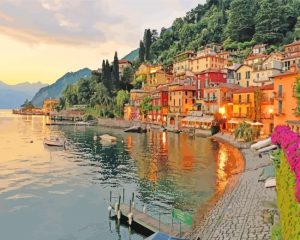 Sunset Lake Como Paint By Numbers