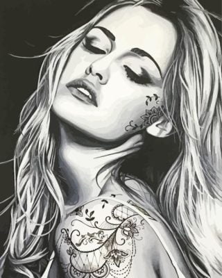 Tattooed Girl paint by numbers