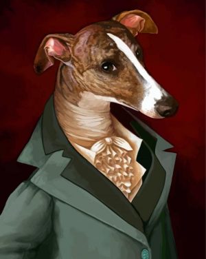 Greyhound Dog In Uniform Paint By Number
