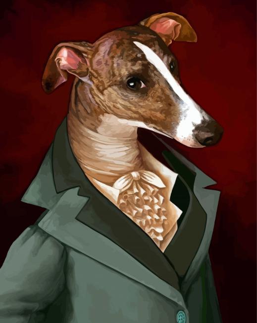 Greyhound Dog In Uniform Paint By Number
