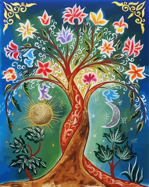 Floral The Tree Of Life Paint By Number