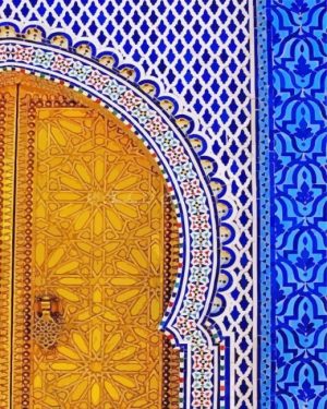 Traditional Moroccan mosaic paint by numbers