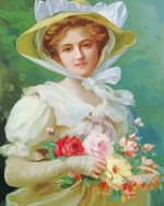 Victorian Girl With Flowers Paint By Number
